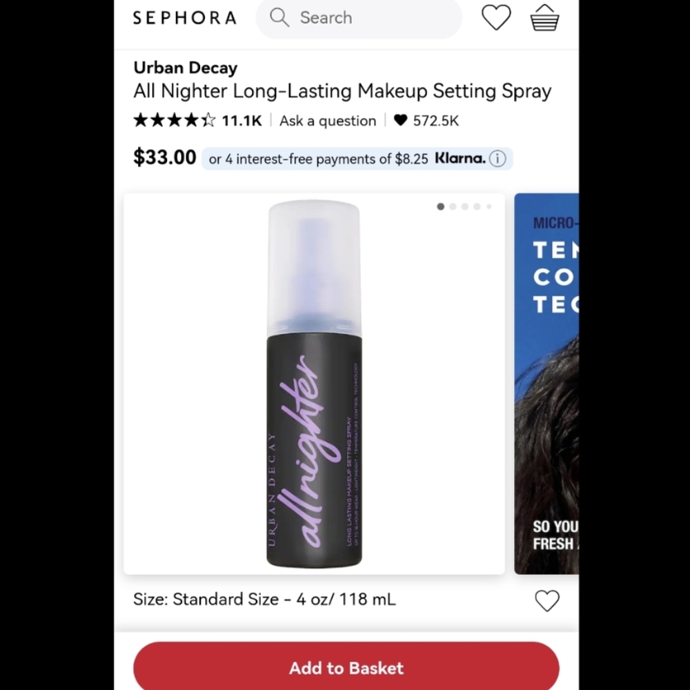 urban decay all nighter make up settiing spray